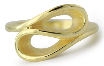 Schitterende 14 Karaat Vergulde Zilveren Brede Ring Infinity Oneindigheid 19.00 mm. (maat 60)