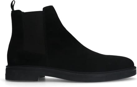Manfield - Heren - Zwarte suède chelsea boots - Maat 43