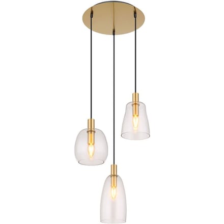 Globo - hanglamp - Garri - messing - glas - Ø 43cm - E14 - 15789-3HM