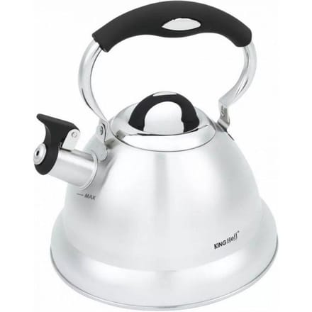 Kinghoff 1659 - Traditionele fluitketel - 3,1 liter - Zilverkleur