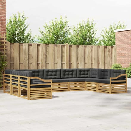 vidaXL - Buiten - bank - set - 9 - st - Wit - en - antracietkleurig