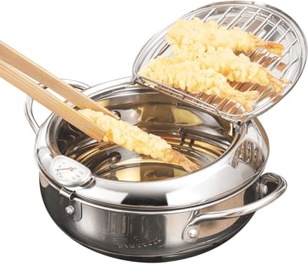 Frying Pot - Kookpan Steelpan - Vis Frituren - Ingebouwde Thermometer - 21.7 cm - Multikleurig