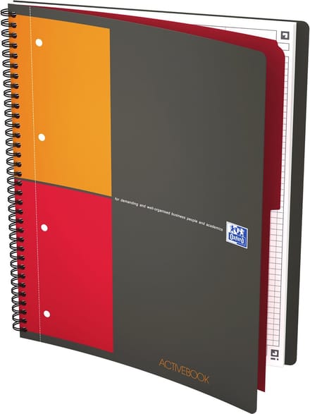 Oxford Activebook schrijfblok & schrift A4 80 vel Zwart
