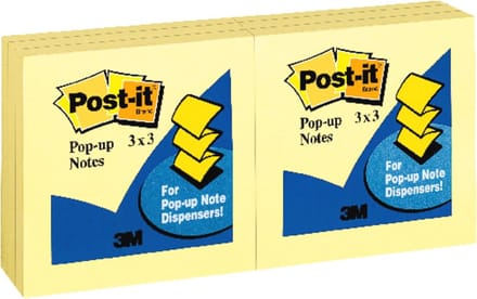 Pop-up notities 3x3 inch - Gele navullingen voor gemakkelijk communiceren