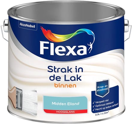 Flexa - Strak In De Lak Binnenlak Hoogglans - Midden Eiland - Mengverf - 2,5 L