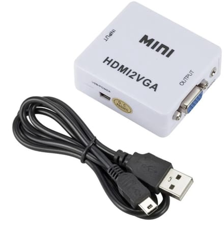 New Age Devi - HDMI to VGA Full HD Video Converter with Audio - White