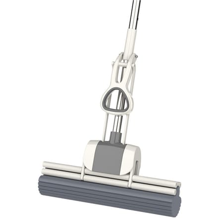 Roller Spons Mop Lichtgewicht Handenvrij Multifunctioneel Knijp Roller Mop voor Thuis white