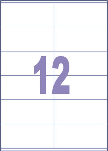 Kangaro etiket - inkjet/laser/kopieer - 105x48mm - 100 vel - 12 stickers per vel