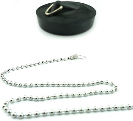 Gootsteenstop 48,5mm met ketting (Chroom) 40cm
