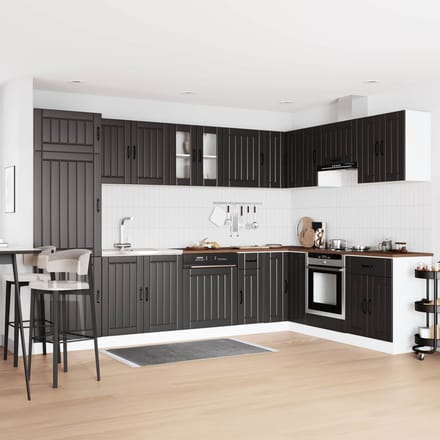 vidaXL - Waskompkast - Lucca - 2 - st - Zwart - Bewerkt - hout