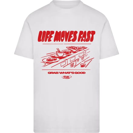 Mister Tee - Life Moves Fast Grab What is Good Heren Tshirt - S - Wit