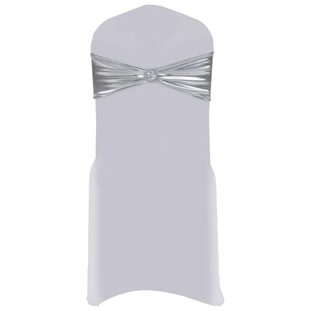 vidaXL - 25 - st - Stoellint - met - diamant - stretch - zilver