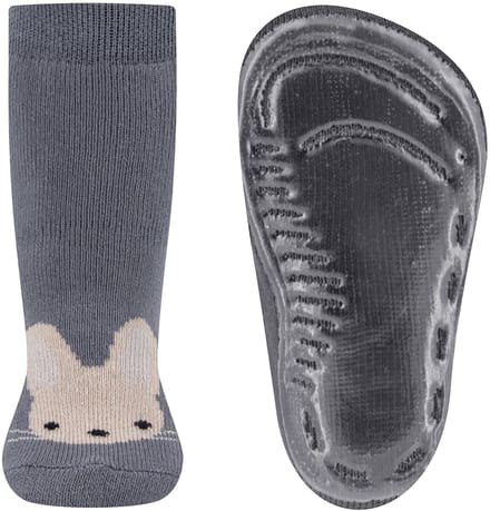 Antislip kindersokken met konijn - Stahlgrau - 21-22