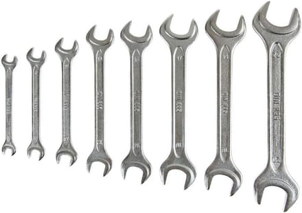 Set van 8 Steeksleutels Dubbel, Inclusief Handige Houder