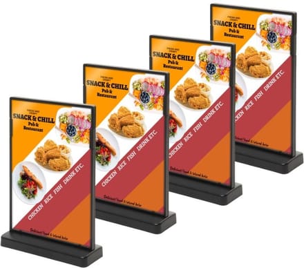 4 pack T Menukaarthouder A6 formaat staand Menuhouder acryl T standaard acryl kaarthouder | menustandaard A6 Folderstandaard Folderhouder