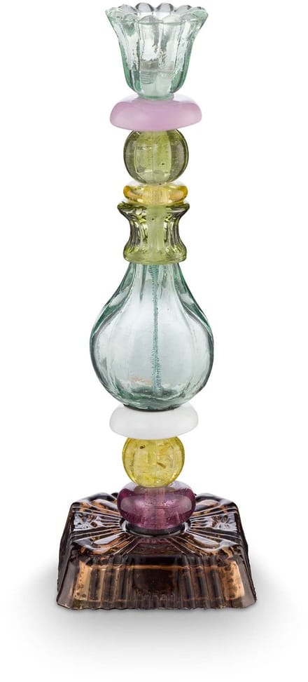 Pip Studio Kaarsenhouders - Beads - Kandelaar van Glas - Donkergroen - 28cm