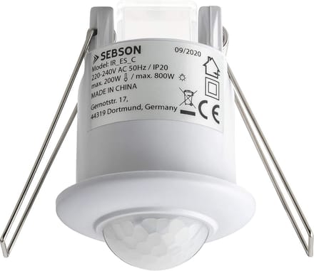 Bewegingsmelder Inbouw Binnen met LED Ondersteuning, 360° Detectiebereik en Instelbare Sensor