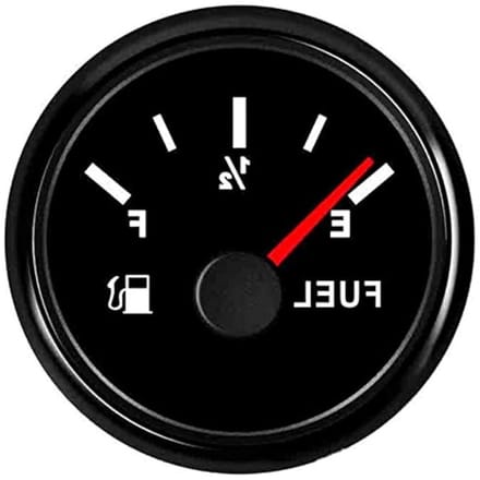 Digitale brandstofmeter 52mm voor motoren en boten - 0-190 ohm, 12V/24V, waterdicht met rode achtergrondverlichting