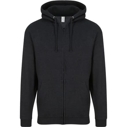 Vegan Hoodie met ritssluiting en capuchon Black Smoke - M