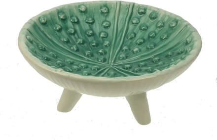 Schaaltje groen op voet keramiek Ø20,5x9,5cm