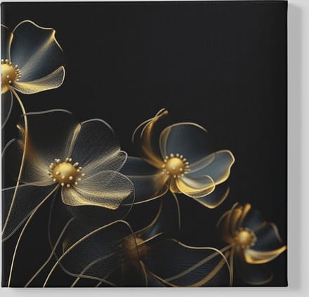 Vierkant Canvas Schilderij - Bloemen - Elegantie van Bloemen - 60x60x2 cm