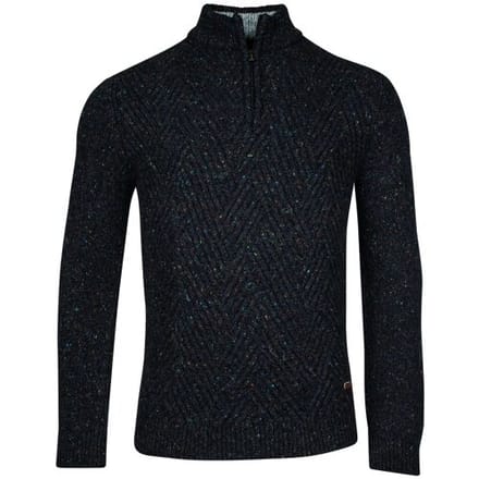 Baileys Trui Half Zip Texture Fantasy Diagonal Knit Navy / male