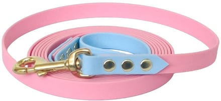 Hondenlijn - BioThane® - Lichtroze - Lichtblauw - 10 meter - 16mm - Middelgrote hond