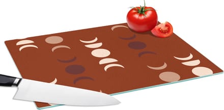 Glazen Snijplank - 39x28 - Maan - Rood - Patroon - Snijplanken Glas