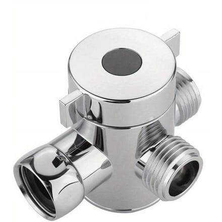 Valve de dérivation adaptateur en T à 3 voies, 1/2 pouces, pomme de douche réglable, vanne de dérivation montée sur bras, accessoire de matériel de salle de bains gray