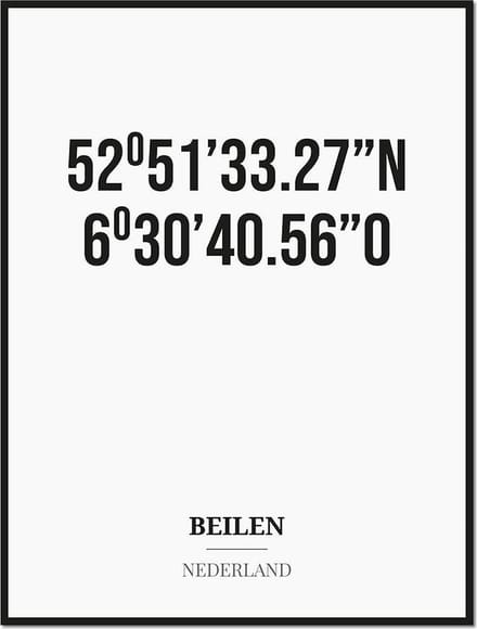Poster/kaart BEILEN met coördinaten