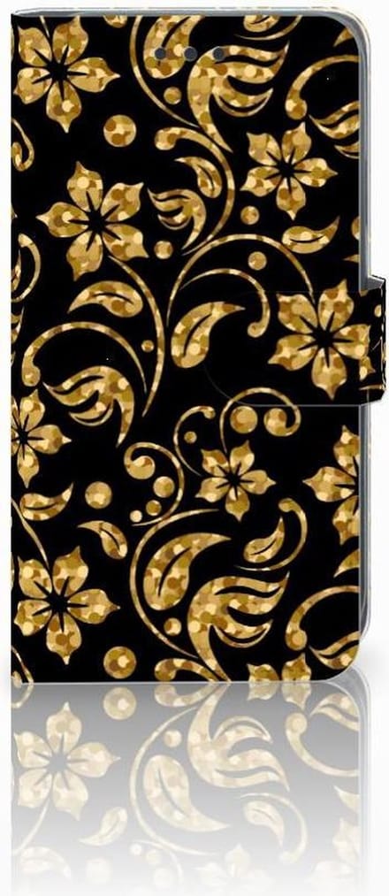 Apple iPhone Xr Hoesje Gouden Bloemen