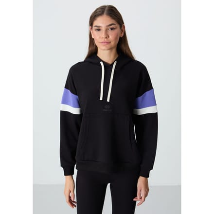 Oversized kleurblokken hoodie met zak