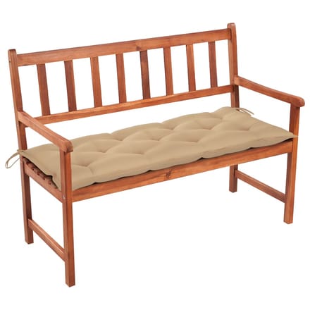 vidaXL - Tuinbank - met - kussen - 120 - cm - massief - acaciahout