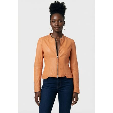 DNA Amsterdam Michela Peach Blossom Größe: 2 | Lederjacken Outlet | Damen | Orange