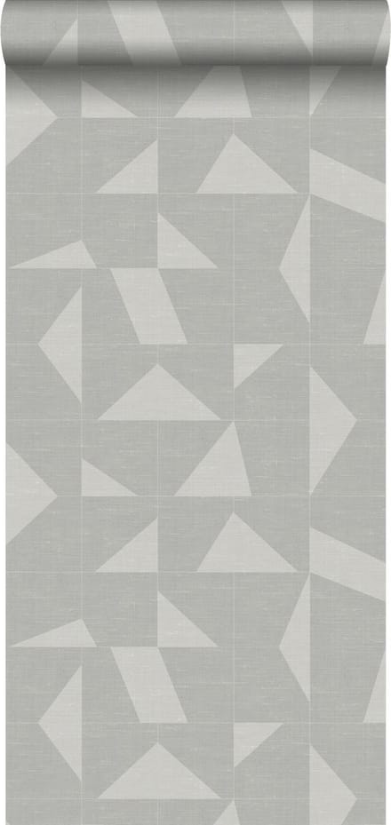 Origin Wallcoverings behang grafisch motief met geweven structuur lichtgrijs - 347754 - 0,53 x 10,05 m