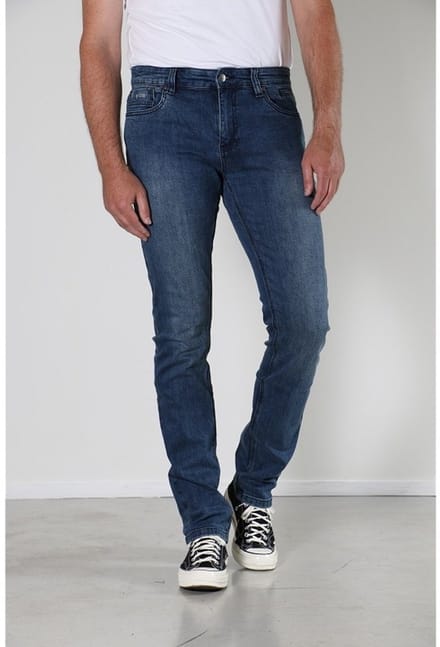 New Star 999 JV-SLIM DNM1 Stretch Denim Stone Used Jeans Heren