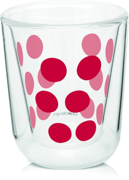 Zak!Designs Dotdot Espressobeker - Dubbelwandig - 7,5 cl - Rood