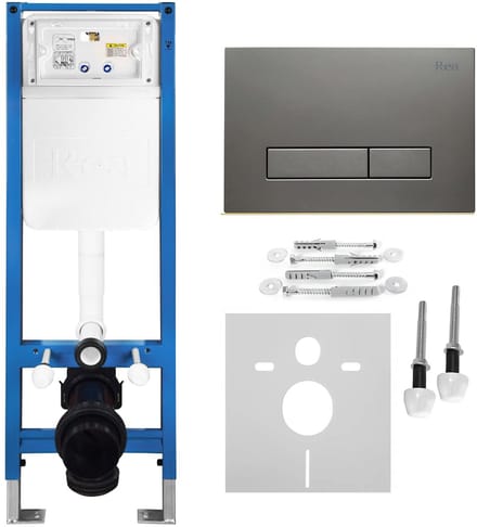 Rea - Inbouwframe Set Voor Wc Slim 024n Met Hd Titan Bedieningsplaat