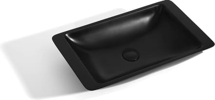 Mawialux opzet waskom - Solid surface - 59,5x34,5 cm - Mat zwart - Isabel