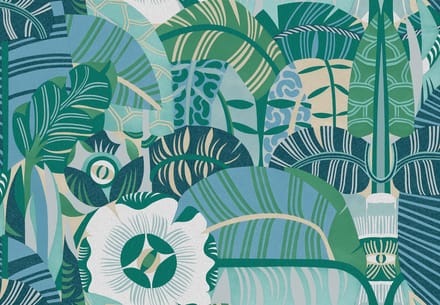 Boråstapeter Vliesbehang 2069 - Swedish Designers - Art Deco Groen - 49cm x 10.05m