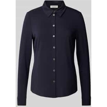 Overhemdblouse van viscosemix met platte kraag
