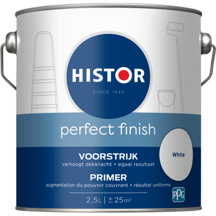 Histor Perfect Finish Muurvoorstrijk - Mat - Geurarm - Extra Dekkend - 2.5L - Wit