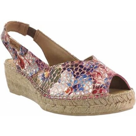 Dames leren espadrille met open neus en sleehak | BERNAIA-PM