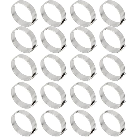 20 PCS Bague Vierge 8mm Réglable Acier Inoxydable DIY Base de Bague Plate pour Bagues DIY Bijoux DIY white