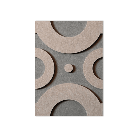 Dot vilt wanddecoratie - Grey & taupe / Kleur binnen / 43 x 30 cm