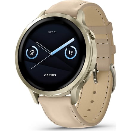Garmin 010-03013-03 Venu 4 AMOLED GPS WiFi - Beige/Lunar Gold Leer - 41mm - Smartwatch
