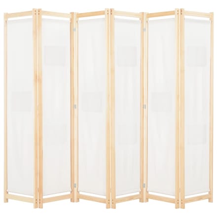 vidaXL - Kamerscherm - met - 6 - panelen - 240x170x4 - cm - stof - crème