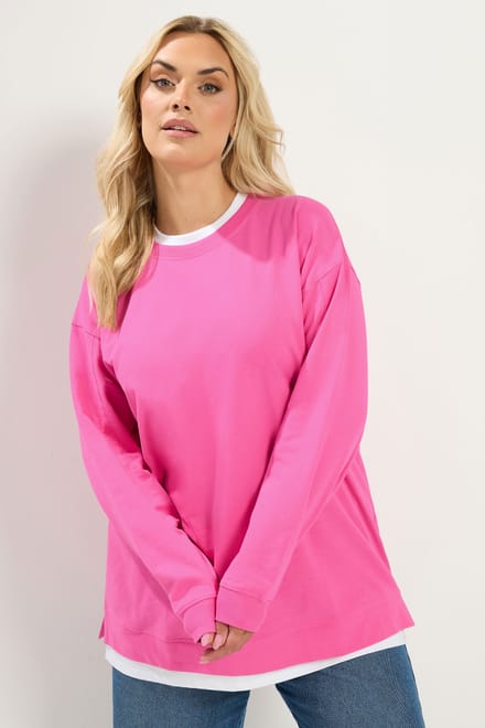 Yours Roze Trui Met Ronde Hals Size 40