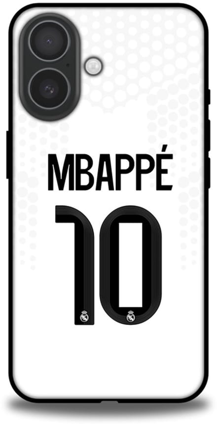 Mbappé 10 Real Madrid telefoonhoesje - Apple iPhone 16 - Backcover Softcase - Wit