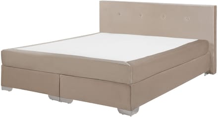 CONSUL - Boxspring - Lichtbeige - 160 x 200 cm - Fluweel
